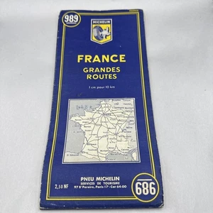Ancienne carte MICHELIN N°989 FRANCE GRANDES ROUTES de 1967 map - Picture 1 of 8
