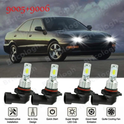 6000K Front LED Headlight Bulbs For Acura Integra 1994-2001 High & Low Beam - Image 1 of 4