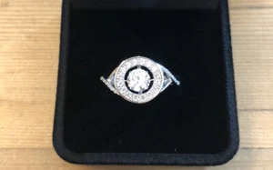 Avon Everlasting Love Ring Floating CZ Stone Raised Setting 925 Size 9 - Picture 1 of 9