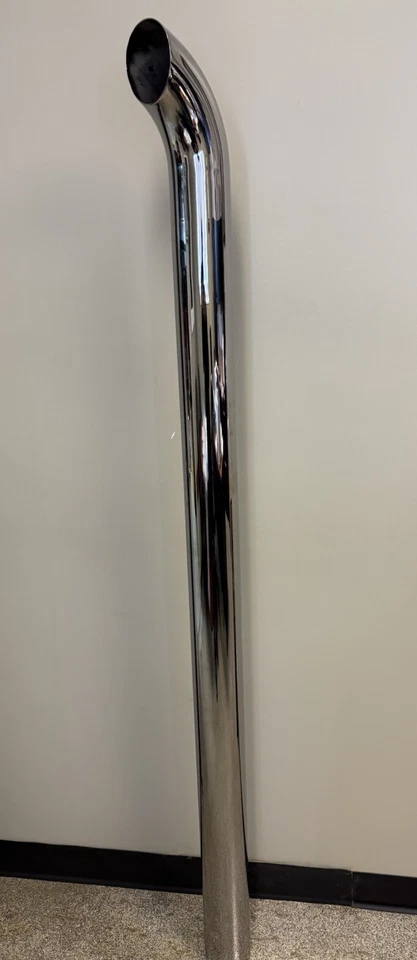 Chrome Stack 4 Inch Curved Pipe 4"X70” Chrome Exhaust Free Shipping!! - Image 1 of 2