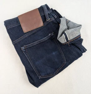 The Unbranded Brand UB222 Tapered Fit Jeans Mens 34/32 Indigo Stretch Selvedge. - Picture 1 of 13