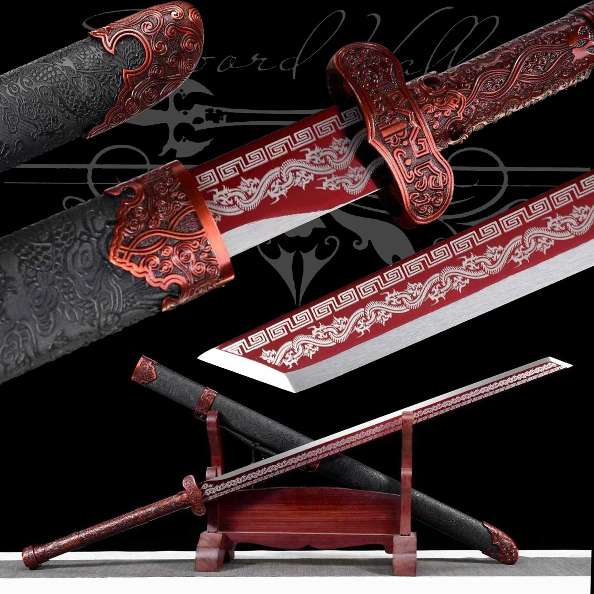 不锈钢刀柄红色收藏日本刀剑、军刀| eBay