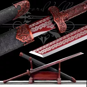 Handmade Katana/Red Blade/High Manganese Steel/Sharpened Sword/Fighting Master - Picture 1 of 9