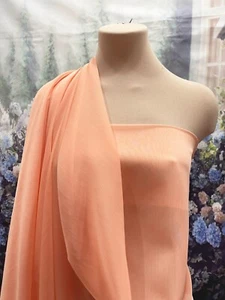 CHIFFON TWO TONED FABRIC SHEER MELON 3743 BRIDESMAID, FORMAL/ CURTAINS, - Picture 1 of 9