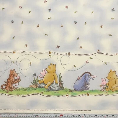 Tela de algodón vintage clásica Pooh para Jo-ann doble borde 1 yarda x 45" Foto 1 de 2