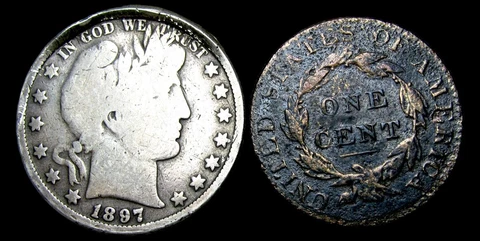 Nice Details Magic Coin Large Cent Half Dollar Barber Silver Nice ---- #VV768 Cover