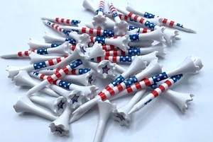 Golf Tees TRUESTRIKE USA Stars and Stripes Combo Pack 2 3/4 and 1 1/2 Golf Tees - Picture 1 of 5