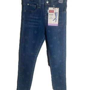 NWT Girl Levi Strauss high rise super skinny jeans with flower print size 5 - Picture 1 of 5