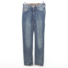 SEVEN7 Jeans Strass- Steinchen Cognac Straight Gr. 25 XS