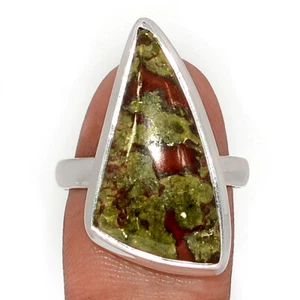 Natural Dragon Blood Stone 925 Sterling Silver Ring Jewelry s.8.5 CR61158 - Imagen 1 de 1