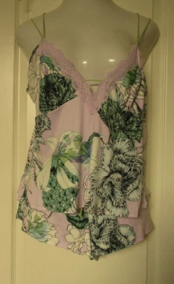 Linea Donatella Lilac Floral Print 2-piece pajama set Size Large - Image 1 of 4