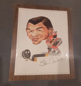 VINTAGE 1970s CARICATURE OF CHICAGO BLACKHAWKS STAN MIKITA by T. PELKOWSKI 11x14 - Picture 1 of 2