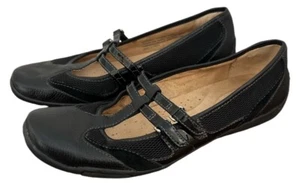 Naturalizer Capture Womens 9.5 Black Leather Mary Jane Slip On Comfort Flats - Picture 1 of 8