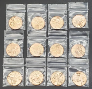 2021 Penny Set - 12 Zodiac Birthday Signs Horoscope Counterstamp Lucky Coins! - Picture 1 of 2