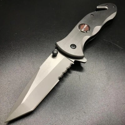 SUPER KNIFE 8.5" Harley Davidson Tactical Rescue Spring Assisted Open Survival Pocket Knife