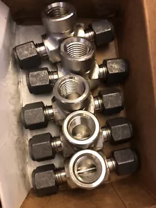 Parker 4-4-4 OBZ-SS CPI Female Branch Tee 316SS, 1/4” single ferrule x 1/4" FNPT - Picture 1 of 6