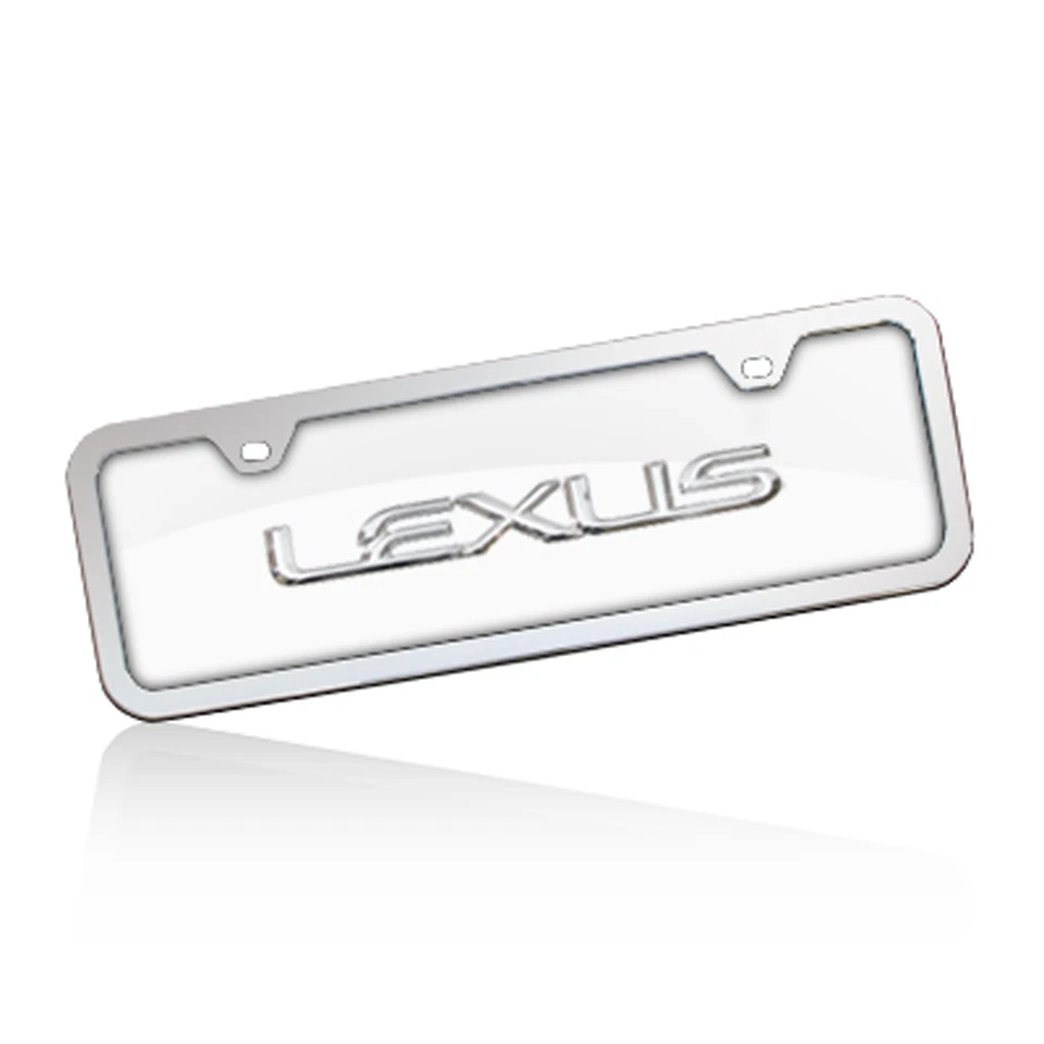 Lexus Half-size Polished Chrome Steel License Plate Kit - Image 1 of 1
