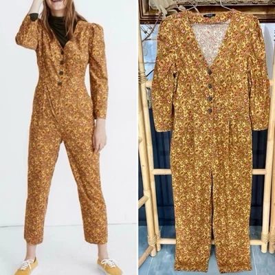 Mono Madewell Pana Manga Hinchada Floral Inspirado Años 70 ~ Talla 8💛🍄 Foto 1 de 4