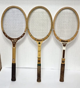 Vintage Wilson Hi-Point Tennisschläger Set / Drei Jimmy Connors Billie Jean King - Bild 1 von 12