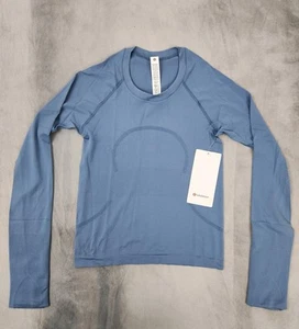 Lululemon Swiftly Tech Long Sleeve 2.0 *Race Women's Size 4 Washed Denim New - Picture 1 of 5