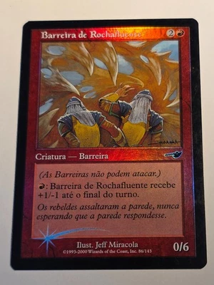 Flowstone Wall●FOIL●Nemesis●MTG●2000●COMMON●PORTUGUESE●LP●02087 - Image 1 of 2