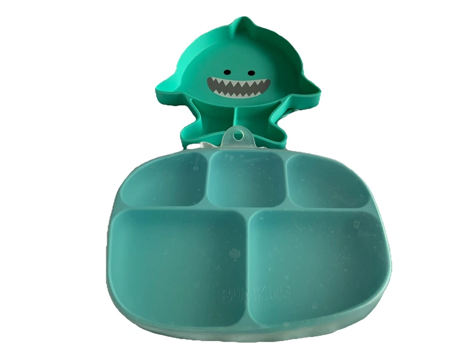 Plato dividido de succión Bumkins & Melii, agarre antideslizante platos de comida para niños bañera de piscina Foto 1 de 2
