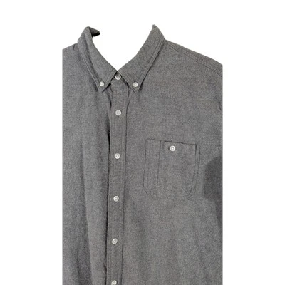 J Crew Elbow Patch Flannel Wool Shirt Mens XLT Gray Blend Suede Button Up - Image 1 of 4