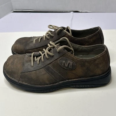 Scarpe casual Merrell uomo 9 pezzi mondiali pelle marrone sneaker escursionismo sentiero - Immagine 1 di 4