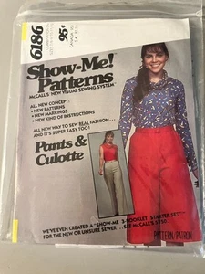 De colección McCALL'S Patrón de Costura-#6186 PANTALONES/CULOTTES "SHOW ME" PARA ADOLESCENTES-TALLA 7/8-11/12 - Imagen 1 de 2