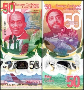 East Caribbean States 50 Dollars, 2024 ND, P-62, UNC Commemorative, Polymer - Picture 1 of 1