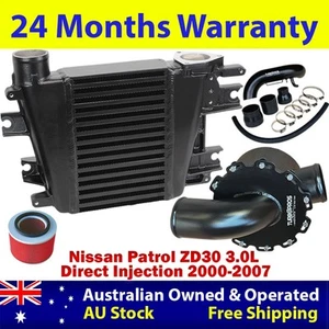 Upgrade Aluminium Intercooler, Airbox+Piping Kit For Nissan Patrol ZD30 3.0L - Picture 1 of 11