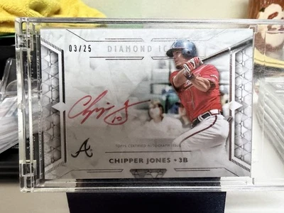 2018 Topps Diamond Icons Chipper Jones Red Ink Auto 03/25 Braves - Image 1 of 2
