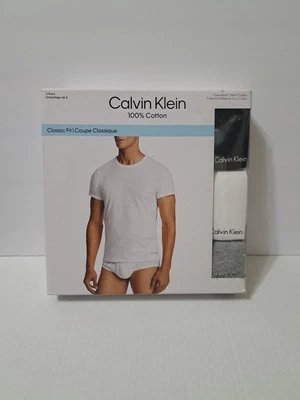 Calvin Klein Multi Color 3 Pack Crewneck Cotton Tee,Size Medium - Image 1 of 3