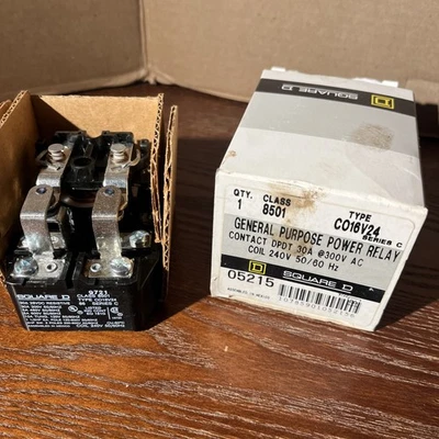 New Square D 8501CO16V24 Power Relay DPDT30A 300VAC 50/60Hz 240V - Image 1 of 4