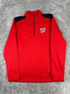 Washington Nationals Sweater Mens Large Mlb Red Baseball Quarter Zip * - Picture 1 of 10