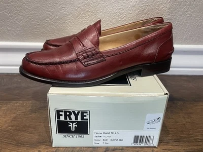 Женские туфли без шнурков Frye красные кожаные мокасины пенни размер 7,5 M Dalia Penny - Изображение 1 из 4