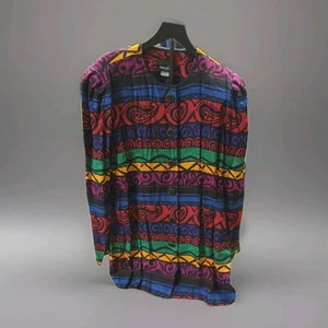 Vintage 1980s Women Positive Attitude Button Jacket/Blazer Size 16 Multi Color - Picture 1 of 7