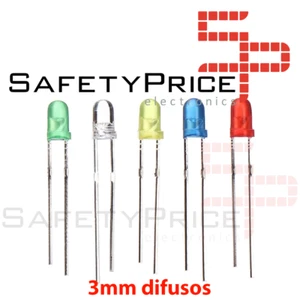 100x DIODO LED 3MM VERDE BLANCO ROJO AZUL AMARILLO ARDUINO RASPBERRYPI PIC - Imagen 1 de 1