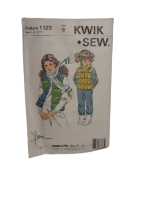 Kwik Sew Pattern 1123, New, Quilted Vest, Size 8, 10,12 ,14  - Image 1 of 4