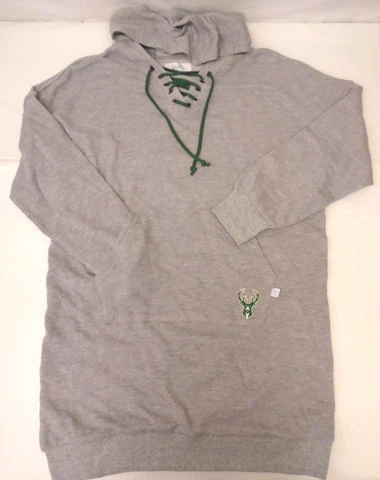 Milwaukee Bucks Women's M Touch Quick Pass Lace-Up V-Neck Hoodie Dress  769 Cover