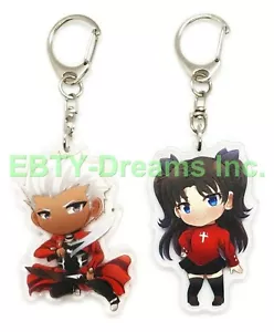 Set 2 Portachiavi Fate Stay Grand Acrophobia Anime Acrilico Rin Tohsaka Archer - Foto 1 di 2