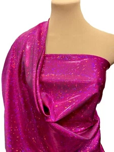 COSTUME BODY GINNASTICA DANZA FUCSIA OLOGRAMMA SPANDEX VETRO FRANTUMATO - Foto 1 di 5