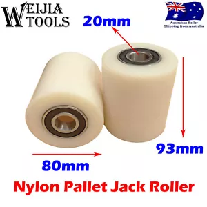 ROLLER Nylon Pallet jack wheels front roller load wheel 2pcs 80x93mm - Picture 1 of 3