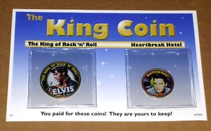 ELVIS PRESLEY THE KING OF ROCK N ROLL & HEARTBREAK HOTEL COIN SET! RARE SET! - Picture 1 of 6