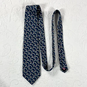 Vineyard Vines Blue Silk Tie Nautical Holiday Sailboats Whales Starfish Crabs - Picture 1 of 9