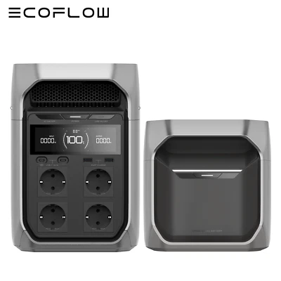 ECOFLOW DELTA 3 Plus 1800W Tragbare Powerstation mit 1024Wh LiFePO4 Zusatzakku