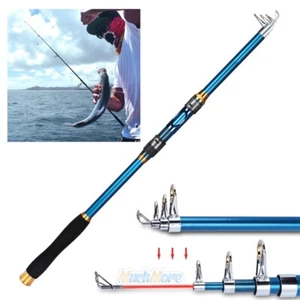 2.1M Fishing Rod Ultralight Carbon Fiber Telescopic Portable Sea Spinning Pole - Picture 1 of 12