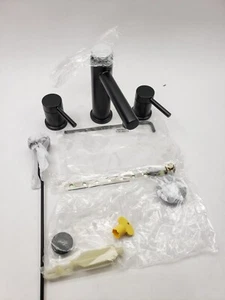 Moen Align Matte Black 2-Handle Widespread WaterSense Bathroom Sink Faucet with  - Picture 1 of 8