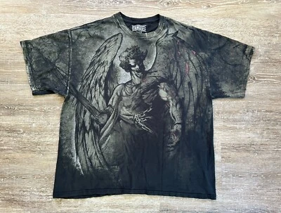 Camiseta MMA Elite Y2K Grunge Vintage Años 2000 AOP Dios Griego Alas de Ángel Espada Motociclista Foto 1 de 4