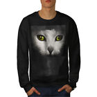 Wellcoda Psychedelic Animal Cat Mens Sweatshirt, Animal Casual Pullover Jumper